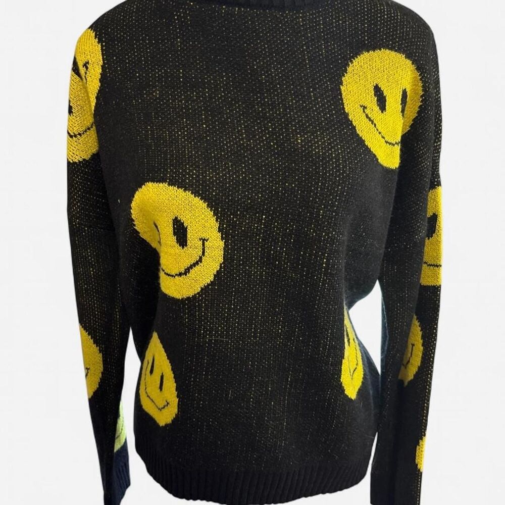Just Polly Women's Smiley Pattern Sweater Jumper M